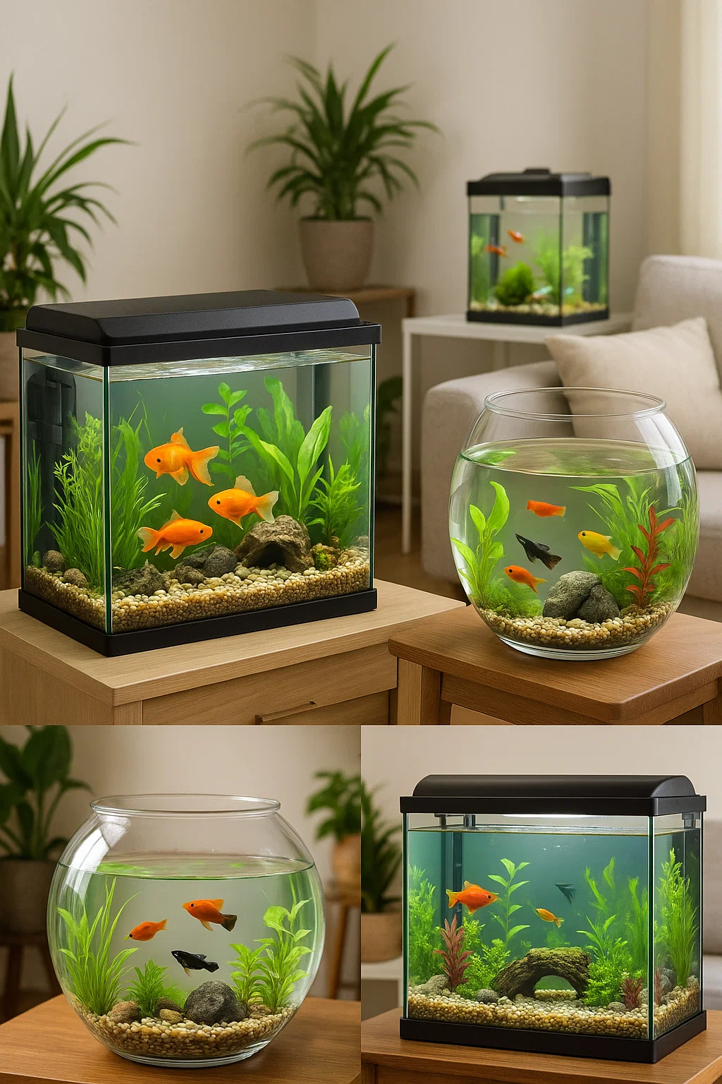 حوض سمك منزلي صغير