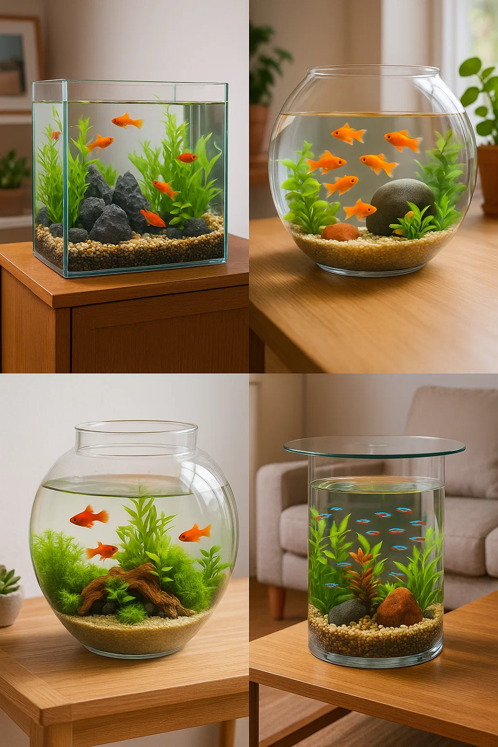 حوض سمك منزلي صغير